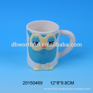 Factory direct wholesale customized ceramic owl mug with handle